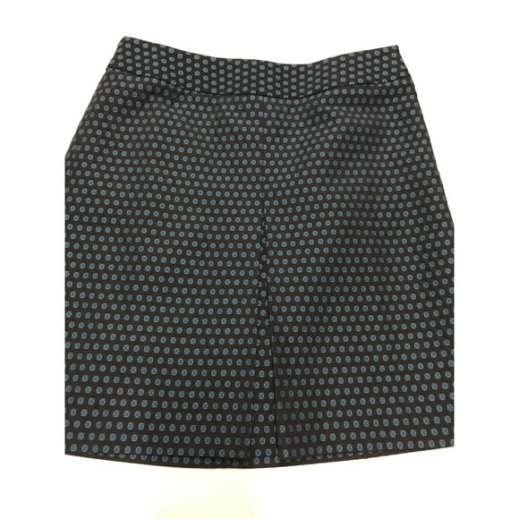 Ann Taylor Loft Women's Skirt Petites Black W/ Teal Textured Detail Size 2P NWOT - Picture 1 of 5